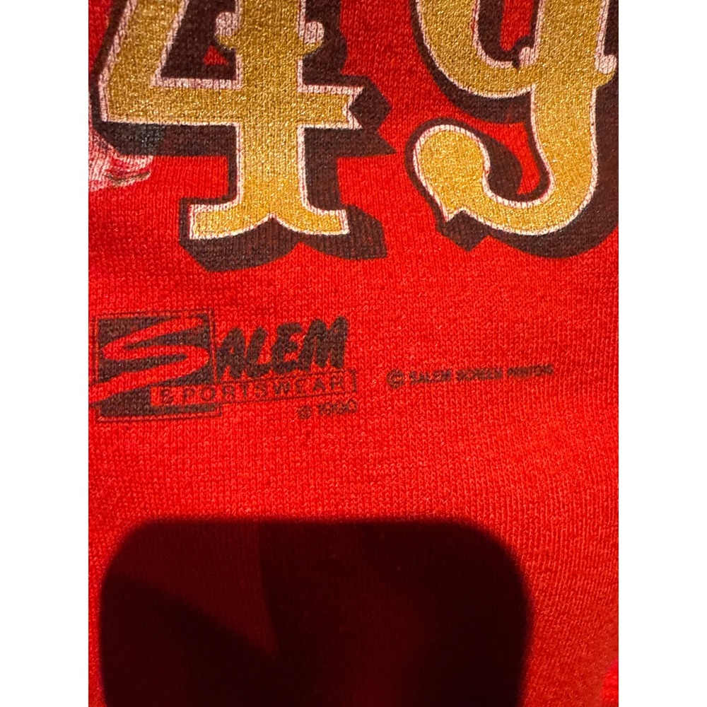 Vintage Salem Sportswear San Francisco 49ers Red Sweatshirt NFL 90s XL 24x27 - Picture 3 of 3